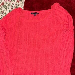 American Eagle Outfitters Bright Pink Cable Knit Sweater